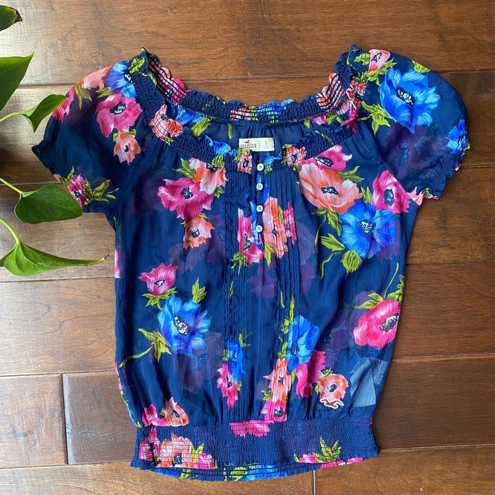 Hollister Sheer Floral Top